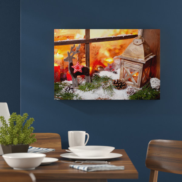 The Seasonal Aisle Windowsill Decorated for Christmas Wall Art on